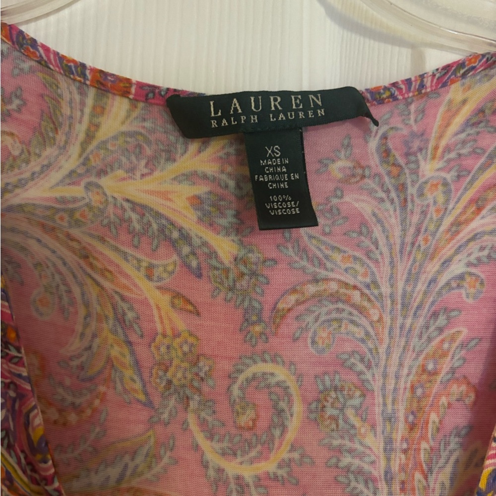 Sleeveles Pink Paisley Wrap Maxi Dress - Picture 2 of 4